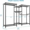 imageVIPEK Classic V6 Medium Wire Garment Rack Heavy Duty Clothes Rack for Hanging Clothes Metal Freestanding Closet Wardrobe Racks 598quot L x 146quot W x 764quot H Max Load 750lbs BlackBlack