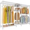 imageVIPEK Classic V6 Medium Wire Garment Rack Heavy Duty Clothes Rack for Hanging Clothes Metal Freestanding Closet Wardrobe Racks 598quot L x 146quot W x 764quot H Max Load 750lbs BlackWhite