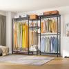 imageVIPEK Classic V6 Medium Wire Garment Rack Heavy Duty Clothes Rack for Hanging Clothes Metal Freestanding Closet Wardrobe Racks 598quot L x 146quot W x 764quot H Max Load 750lbs BlackBlack