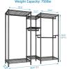 imageVIPEK Classic V6 Medium Wire Garment Rack Heavy Duty Clothes Rack for Hanging Clothes Metal Freestanding Closet Wardrobe Racks 598quot L x 146quot W x 764quot H Max Load 750lbs BlackBlack