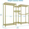 imageVIPEK Classic V6 Medium Wire Garment Rack Heavy Duty Clothes Rack for Hanging Clothes Metal Freestanding Closet Wardrobe Racks 598quot L x 146quot W x 764quot H Max Load 750lbs BlackGold