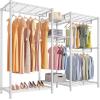 imageVIPEK Classic V6 Medium Wire Garment Rack Heavy Duty Clothes Rack for Hanging Clothes Metal Freestanding Closet Wardrobe Racks 598quot L x 146quot W x 764quot H Max Load 750lbs BlackWhite