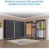 imageVIPEK Classic V6C Heavy Duty Covered Clothes Rack Portable Wardrobe Closet 5 Tiers Wire Garment Rack Black Metal Clothing Rack with Grey Oxford Cover 756quot L x 185quot W x 764quot H Max Load 870 LBSBlack Rack with Black Cover