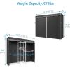 imageVIPEK Classic V6C Heavy Duty Covered Clothes Rack Portable Wardrobe Closet 5 Tiers Wire Garment Rack Black Metal Clothing Rack with Grey Oxford Cover 756quot L x 185quot W x 764quot H Max Load 870 LBSWhite Rack with Black Cover