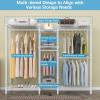 imageVIPEK Classic V6C Heavy Duty Covered Clothes Rack Portable Wardrobe Closet 5 Tiers Wire Garment Rack Black Metal Clothing Rack with Grey Oxford Cover 756quot L x 185quot W x 764quot H Max Load 870 LBSWhite Rack with Black Cover