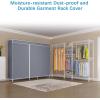 imageVIPEK Classic V6C Heavy Duty Covered Clothes Rack Portable Wardrobe Closet 5 Tiers Wire Garment Rack Black Metal Clothing Rack with Grey Oxford Cover 756quot L x 185quot W x 764quot H Max Load 870 LBSWhite Rack with Grey Cover