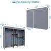 imageVIPEK Classic V6C Heavy Duty Covered Clothes Rack Portable Wardrobe Closet 5 Tiers Wire Garment Rack Black Metal Clothing Rack with Grey Oxford Cover 756quot L x 185quot W x 764quot H Max Load 870 LBSBlack Rack with Grey Cover