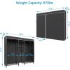 imageVIPEK Classic V6C Heavy Duty Covered Clothes Rack Portable Wardrobe Closet 5 Tiers Wire Garment Rack Black Metal Clothing Rack with Grey Oxford Cover 756quot L x 185quot W x 764quot H Max Load 870 LBSBlack Rack with Black Cover