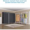 imageVIPEK Classic V6C Heavy Duty Covered Clothes Rack Portable Wardrobe Closet 5 Tiers Wire Garment Rack Black Metal Clothing Rack with Grey Oxford Cover 756quot L x 185quot W x 764quot H Max Load 870 LBSWhite Rack with Black Cover