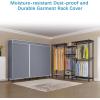imageVIPEK Classic V6C Heavy Duty Covered Clothes Rack Portable Wardrobe Closet 5 Tiers Wire Garment Rack Black Metal Clothing Rack with Grey Oxford Cover 756quot L x 185quot W x 764quot H Max Load 870 LBSBlack Rack with Grey Cover