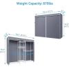 imageVIPEK Classic V6C Heavy Duty Covered Clothes Rack Portable Wardrobe Closet 5 Tiers Wire Garment Rack Black Metal Clothing Rack with Grey Oxford Cover 756quot L x 185quot W x 764quot H Max Load 870 LBSWhite Rack with Grey Cover