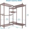imageVIPEK L6 Garment Rack L Shaped Clothes Rack Heavy Duty Clothing Rack Metal Freestanding Closet with 7 Adjustable Shelves ampamp 4 Hanging Rods 433quotL x 433quotW x 764quotH Max Load 750LBS Medium Size BlackBronze