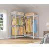 imageVIPEK L6 Garment Rack L Shaped Clothes Rack Heavy Duty Clothing Rack Metal Freestanding Closet with 7 Adjustable Shelves ampamp 4 Hanging Rods 433quotL x 433quotW x 764quotH Max Load 750LBS Medium Size BlackWhite