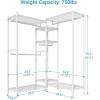 imageVIPEK L6 Garment Rack L Shaped Clothes Rack Heavy Duty Clothing Rack Metal Freestanding Closet with 7 Adjustable Shelves ampamp 4 Hanging Rods 433quotL x 433quotW x 764quotH Max Load 750LBS Medium Size BlackWhite