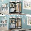 imageVIPEK L6 Garment Rack L Shaped Clothes Rack Heavy Duty Clothing Rack Metal Freestanding Closet with 7 Adjustable Shelves ampamp 4 Hanging Rods 433quotL x 433quotW x 764quotH Max Load 750LBS Medium Size BlackBlack