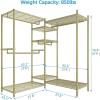 imageVIPEK L6 Garment Rack L Shaped Clothes Rack Heavy Duty Clothing Rack Metal Freestanding Closet with 7 Adjustable Shelves ampamp 4 Hanging Rods 433quotL x 433quotW x 764quotH Max Load 750LBS Medium Size BlackGold