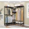 imageVIPEK L6 Garment Rack L Shaped Clothes Rack Heavy Duty Clothing Rack Metal Freestanding Closet with 7 Adjustable Shelves ampamp 4 Hanging Rods 433quotL x 433quotW x 764quotH Max Load 750LBS Medium Size BlackBlack