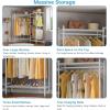 imageVIPEK L6 Garment Rack L Shaped Clothes Rack Heavy Duty Clothing Rack Metal Freestanding Closet with 7 Adjustable Shelves ampamp 4 Hanging Rods 433quotL x 433quotW x 764quotH Max Load 750LBS Medium Size BlackWhite