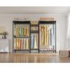 imageVIPEK L6 Garment Rack L Shaped Clothes Rack Heavy Duty Clothing Rack Metal Freestanding Closet with 7 Adjustable Shelves ampamp 4 Hanging Rods 433quotL x 433quotW x 764quotH Max Load 750LBS Medium Size BlackBlack