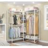 imageVIPEK L6 Garment Rack L Shaped Clothes Rack Heavy Duty Clothing Rack Metal Freestanding Closet with 7 Adjustable Shelves ampamp 4 Hanging Rods 433quotL x 433quotW x 764quotH Max Load 750LBS Medium Size BlackWhite