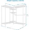 imageVIPEK L6 Garment Rack L Shaped Clothes Rack Heavy Duty Clothing Rack Metal Freestanding Closet with 7 Adjustable Shelves ampamp 4 Hanging Rods 433quotL x 433quotW x 764quotH Max Load 750LBS Medium Size BlackWhite