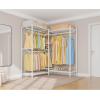imageVIPEK L6 Garment Rack L Shaped Clothes Rack Heavy Duty Clothing Rack Metal Freestanding Closet with 7 Adjustable Shelves ampamp 4 Hanging Rods 433quotL x 433quotW x 764quotH Max Load 750LBS Medium Size BlackWhite