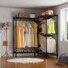 imageVIPEK L6 Garment Rack L Shaped Clothes Rack Heavy Duty Clothing Rack Metal Freestanding Closet with 7 Adjustable Shelves ampamp 4 Hanging Rods 433quotL x 433quotW x 764quotH Max Load 750LBS Medium Size BlackBlack