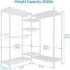 imageVIPEK L6 Garment Rack L Shaped Clothes Rack Heavy Duty Clothing Rack Metal Freestanding Closet with 7 Adjustable Shelves ampamp 4 Hanging Rods 433quotL x 433quotW x 764quotH Max Load 750LBS Medium Size BlackWhite