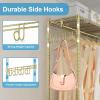 imageVIPEK R2 Plus Heavy Duty Rolling Garment Rack 3 Tiers Adjustable Wire Shelving Clothes Rack with Double Rods and Side Hooks Freestanding Wardrobe Storage Rack Metal Clothing Rack BlackGold