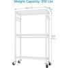 imageVIPEK R2 Plus Heavy Duty Rolling Garment Rack 3 Tiers Adjustable Wire Shelving Clothes Rack with Double Rods and Side Hooks Freestanding Wardrobe Storage Rack Metal Clothing Rack BlackWhite