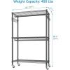 imageVIPEK R2 Plus Heavy Duty Rolling Garment Rack 3 Tiers Adjustable Wire Shelving Clothes Rack with Double Rods and Side Hooks Freestanding Wardrobe Storage Rack Metal Clothing Rack BlackBlack