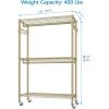 imageVIPEK R2 Plus Heavy Duty Rolling Garment Rack 3 Tiers Adjustable Wire Shelving Clothes Rack with Double Rods and Side Hooks Freestanding Wardrobe Storage Rack Metal Clothing Rack BlackGold