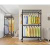 imageVIPEK R2 Pro Rolling Garment Rack Heavy Duty Clothes Rack with Locking Wheels Adjustable Shelves 2Sided Hanging Rods Metal Closet Freestanding Clothing Racks Max load 600lbs WhiteBlack