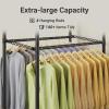 imageVIPEK R2 Pro Rolling Garment Rack Heavy Duty Clothes Rack with Locking Wheels Adjustable Shelves 2Sided Hanging Rods Metal Closet Freestanding Clothing Racks Max load 600lbs WhiteBlack