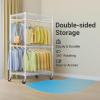 imageVIPEK R2 Pro Rolling Garment Rack Heavy Duty Clothes Rack with Locking Wheels Adjustable Shelves 2Sided Hanging Rods Metal Closet Freestanding Clothing Racks Max load 600lbs WhiteWhite