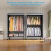 imageVIPEK R2C Plus Heavy Duty Rolling Garment Rack with Cover Clothing Racks for Hanging Clothes Portable Closets with Adjustable 3 Wire Shelves Double Rods Black Rack with Grey Upgarded Polyester CoverBlack Rack with Grey Cover