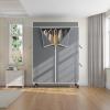 imageVIPEK R2C Plus Heavy Duty Rolling Garment Rack with Cover Clothing Racks for Hanging Clothes Portable Closets with Adjustable 3 Wire Shelves Double Rods Black Rack with Grey Upgarded Polyester CoverWhite Rack with Grey Cover