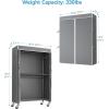 imageVIPEK R2C Plus Heavy Duty Rolling Garment Rack with Cover Clothing Racks for Hanging Clothes Portable Closets with Adjustable 3 Wire Shelves Double Rods Black Rack with Grey Upgarded Polyester CoverBlack Rack with Grey Cover