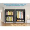 imageVIPEK R2C Plus Heavy Duty Rolling Garment Rack with Cover Clothing Racks for Hanging Clothes Portable Closets with Adjustable 3 Wire Shelves Double Rods Black Rack with Grey Upgarded Polyester CoverBlack Rack with Black Cover