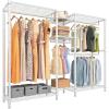 imageVIPEK Classic V6 Medium Wire Garment Rack Heavy Duty Clothes Rack for Hanging Clothes Metal Freestanding Closet Wardrobe Racks 598quot L x 146quot W x 764quot H Max Load 750lbs BlackWhite