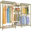 imageVIPEK Classic V6 Medium Wire Garment Rack Heavy Duty Clothes Rack for Hanging Clothes Metal Freestanding Closet Wardrobe Racks 598quot L x 146quot W x 764quot H Max Load 750lbs BlackGold