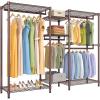 imageVIPEK Classic V6 Medium Wire Garment Rack Heavy Duty Clothes Rack for Hanging Clothes Metal Freestanding Closet Wardrobe Racks 598quot L x 146quot W x 764quot H Max Load 750lbs BlackBronze