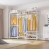 imageVIPEK V5 Plus Large Portable Closet Rack Freestanding Wardrobe Closet MultiFunctional Clothes Rack Heavy Duty Metal Clothing Rack for Hanging Clothes 854quot L x 157quot W x 764quot H BlackWhite