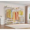 imageVIPEK V5 Plus Large Portable Closet Rack Freestanding Wardrobe Closet MultiFunctional Clothes Rack Heavy Duty Metal Clothing Rack for Hanging Clothes 854quot L x 157quot W x 764quot H BlackWhite