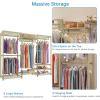 imageVIPEK V5 Plus Large Portable Closet Rack Freestanding Wardrobe Closet MultiFunctional Clothes Rack Heavy Duty Metal Clothing Rack for Hanging Clothes 854quot L x 157quot W x 764quot H BlackGold