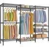 imageVIPEK V5 Plus Large Portable Closet Rack Freestanding Wardrobe Closet MultiFunctional Clothes Rack Heavy Duty Metal Clothing Rack for Hanging Clothes 854quot L x 157quot W x 764quot H BlackBlack