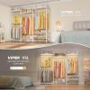imageVIPEK V5 Plus Large Portable Closet Rack Freestanding Wardrobe Closet MultiFunctional Clothes Rack Heavy Duty Metal Clothing Rack for Hanging Clothes 854quot L x 157quot W x 764quot H BlackWhite
