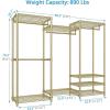 imageVIPEK V5 Plus Large Portable Closet Rack Freestanding Wardrobe Closet MultiFunctional Clothes Rack Heavy Duty Metal Clothing Rack for Hanging Clothes 854quot L x 157quot W x 764quot H BlackGold
