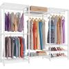 imageVIPEK V5 Plus Large Portable Closet Rack Freestanding Wardrobe Closet MultiFunctional Clothes Rack Heavy Duty Metal Clothing Rack for Hanging Clothes 854quot L x 157quot W x 764quot H BlackWhite