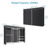 imageVIPEK V5C Heavy Duty Covered Clothes Rack Portable Bedroom Armoires Rack Black Metal Clothing Rack with Black Cover Adjustable Custom Freestanding Closet Wardrobe Max Load 800LBSWhite Rack With Black Cover